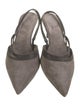 Brunello Cucinelli Monili Suede Slingback Pumps