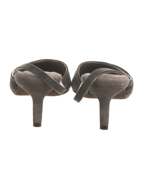 Brunello Cucinelli Monili Suede Slingback Pumps