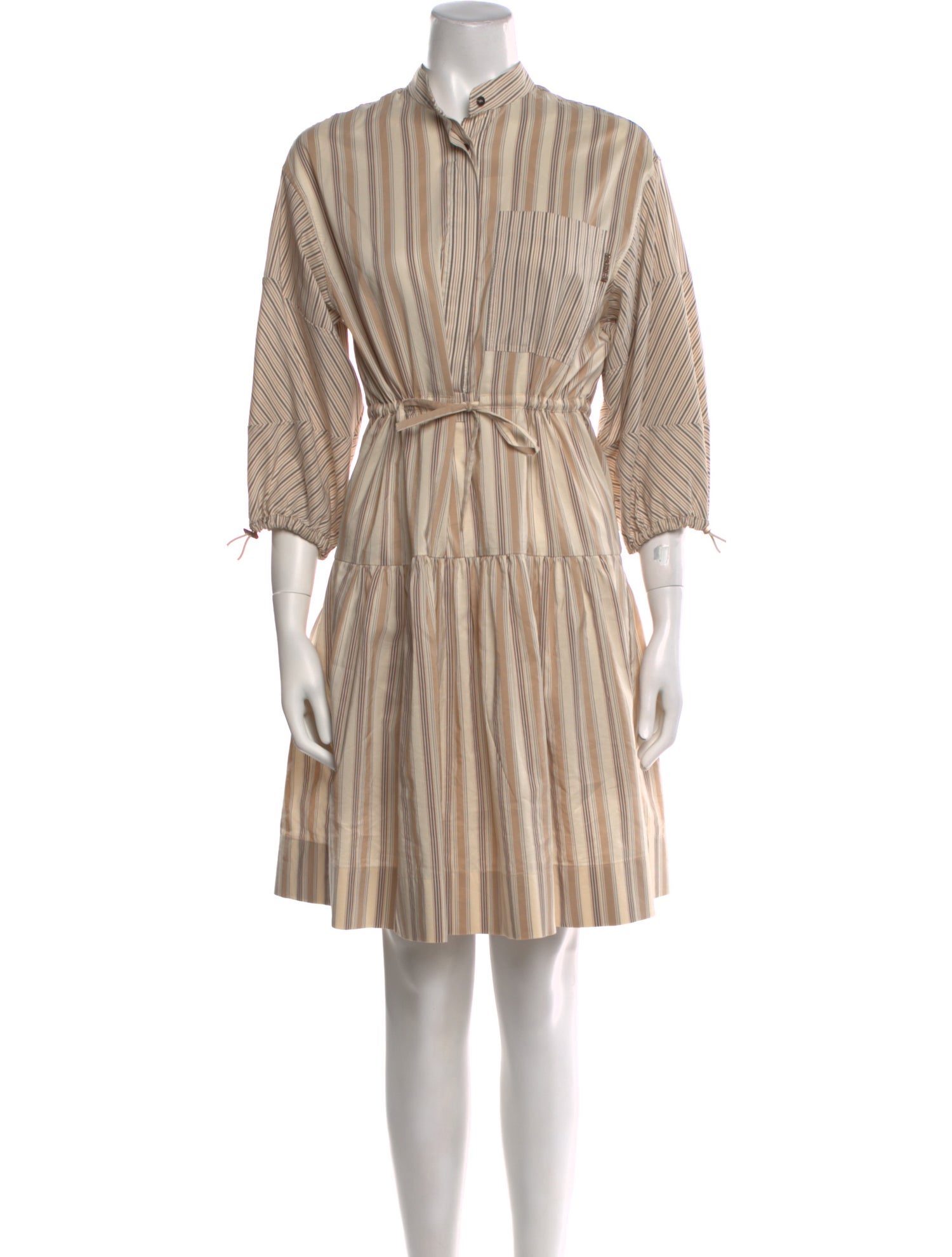 Brunello Cucinelli Striped Knee-Length Dress