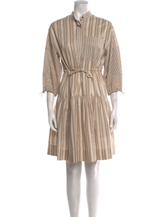 Brunello Cucinelli Striped Knee-Length Dress