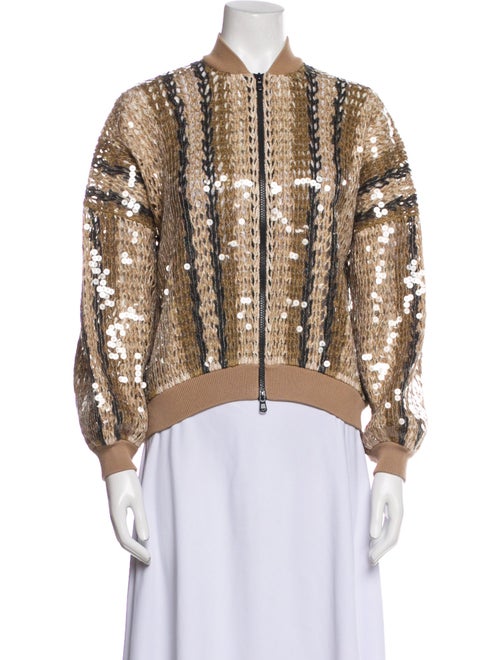 Brunello Cucinelli Jute Animal Print Bomber Jacket