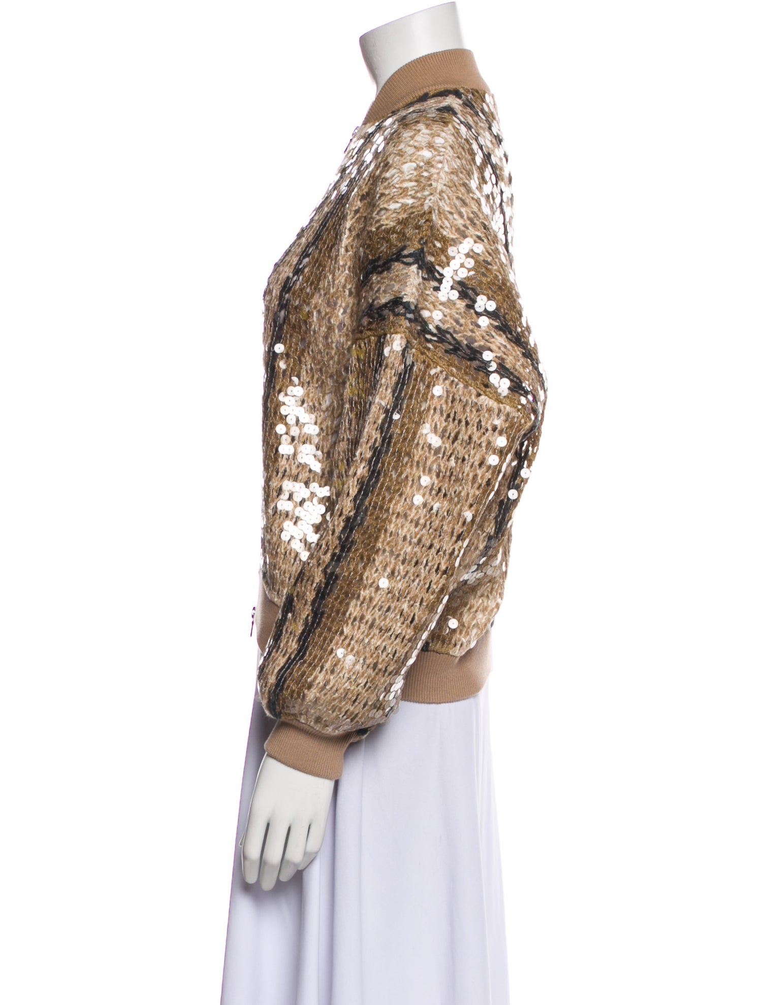 Brunello Cucinelli Jute Animal Print Bomber Jacket