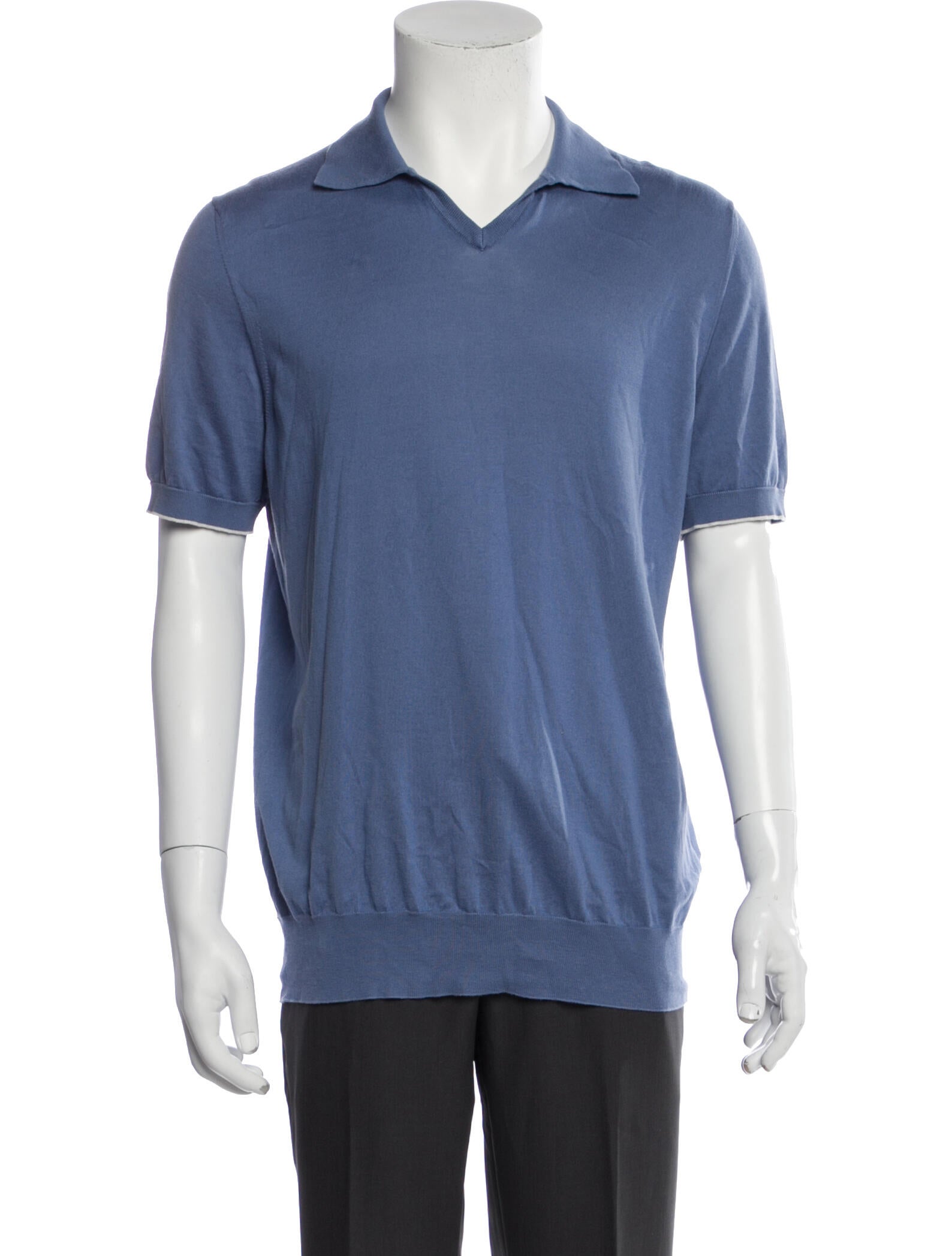Brunello Cucinelli V-Neck Short Sleeve Polo Shirt