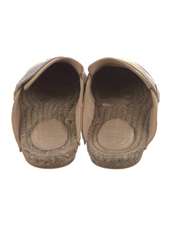 Brunello Cucinelli Leather Glitter Accents Mules