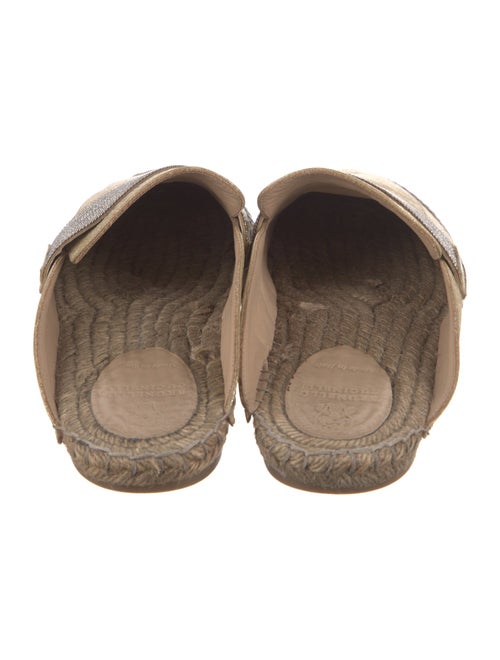 Brunello Cucinelli Leather Glitter Accents Mules
