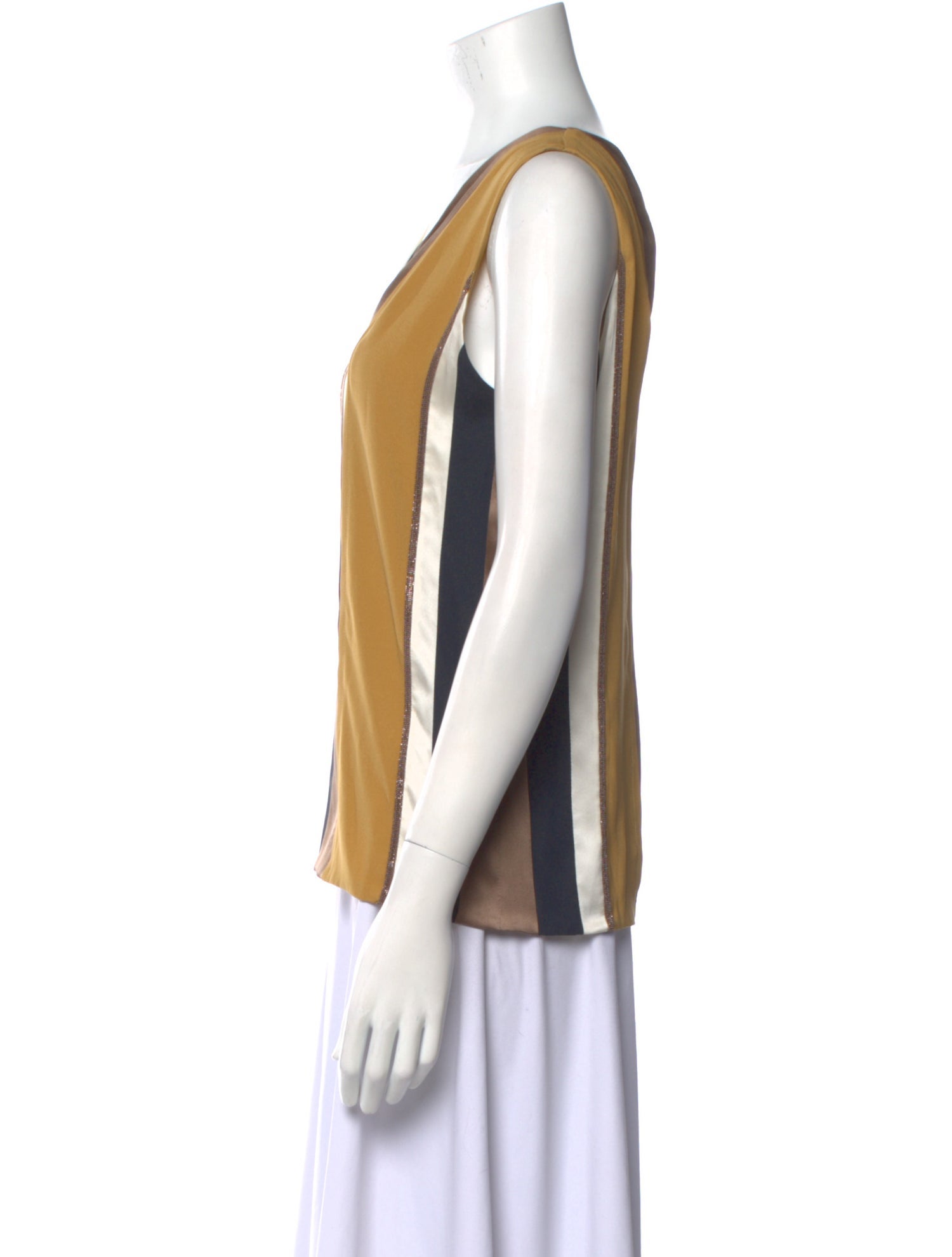 Brunello Cucinelli Striped V-Neck Top