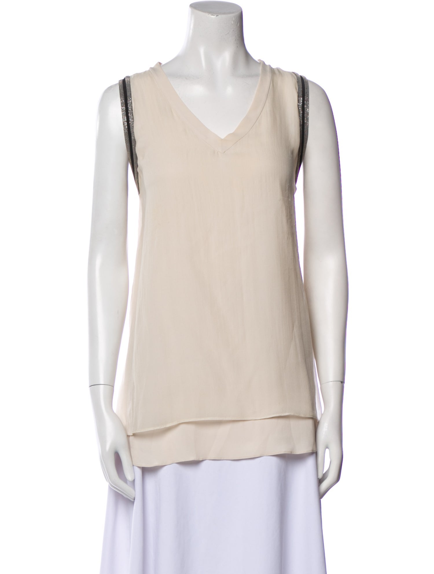 Brunello Cucinelli Silk V-Neck Top