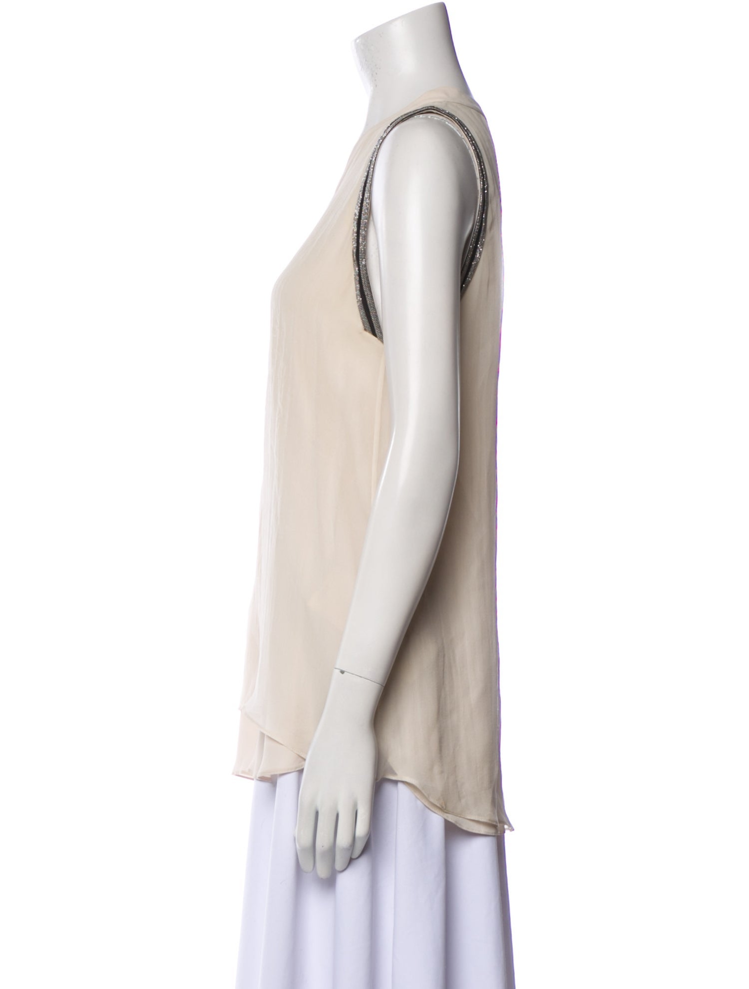 Brunello Cucinelli Silk V-Neck Top