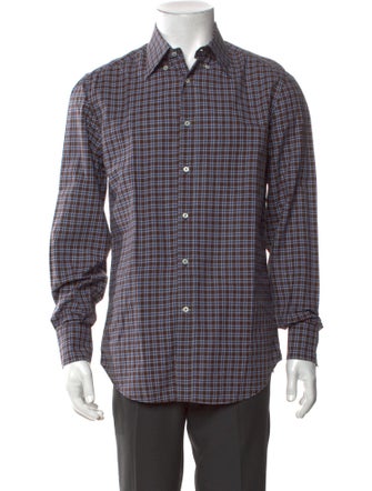 Brunello Cucinelli Plaid Print Long Sleeve Shirt