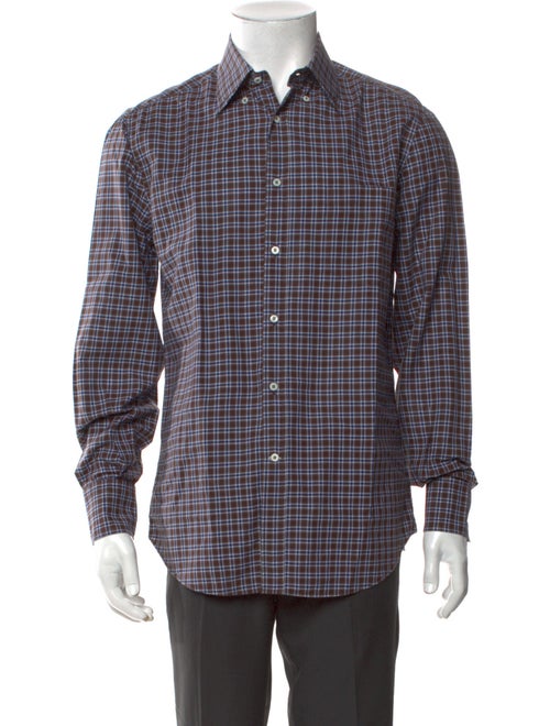 Brunello Cucinelli Plaid Print Long Sleeve Shirt