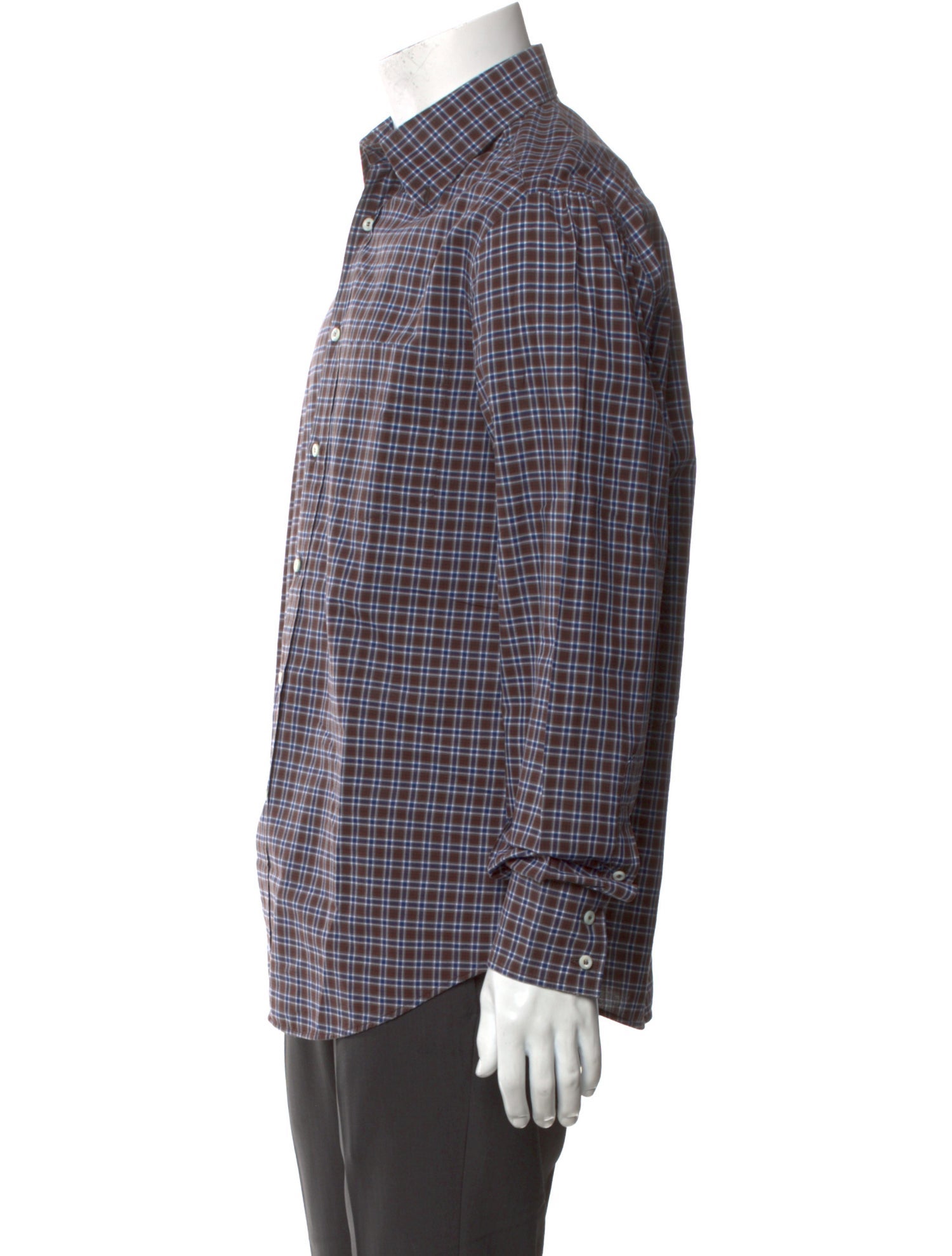 Brunello Cucinelli Plaid Print Long Sleeve Shirt