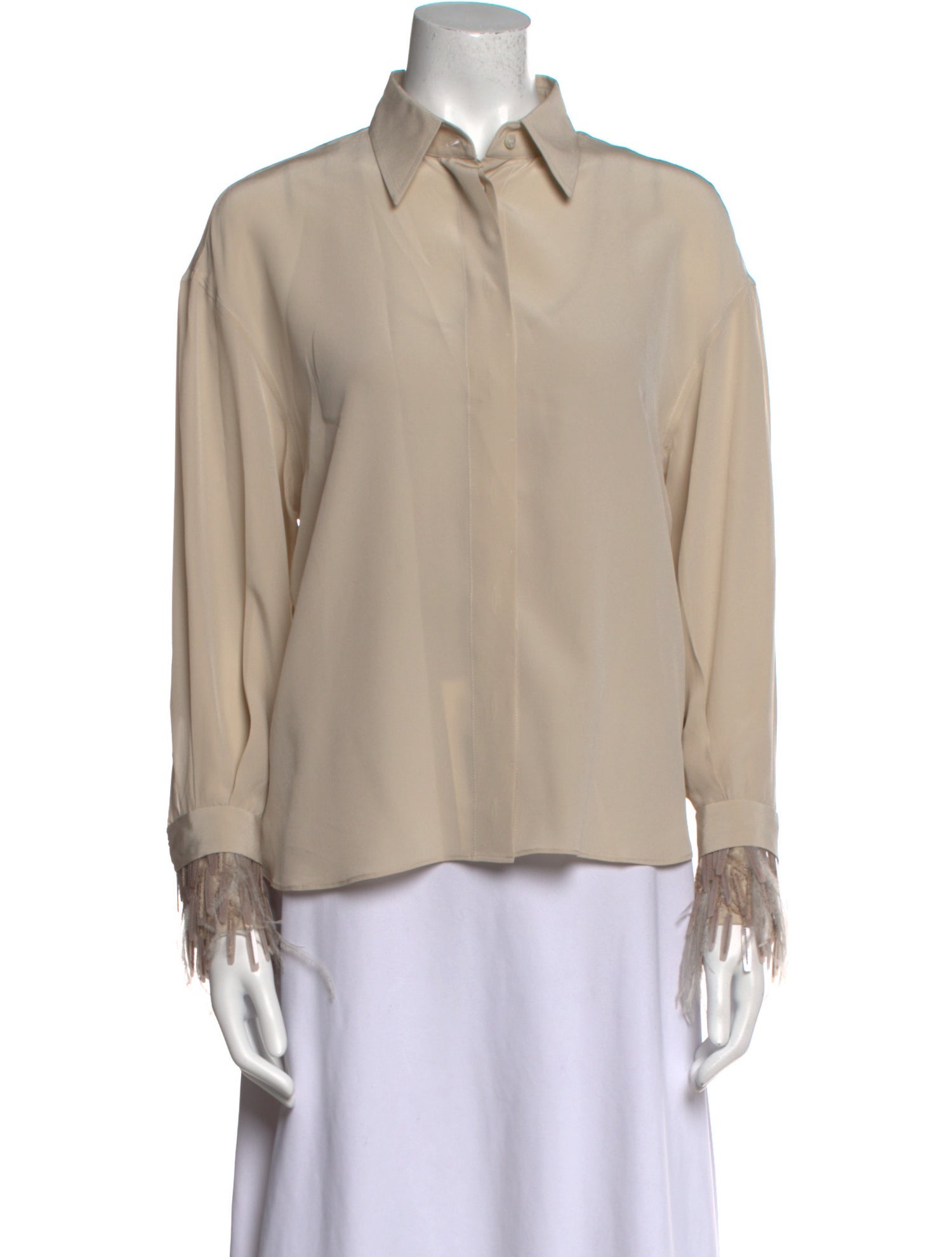 Brunello Cucinelli Long Sleeve Button-Up Top