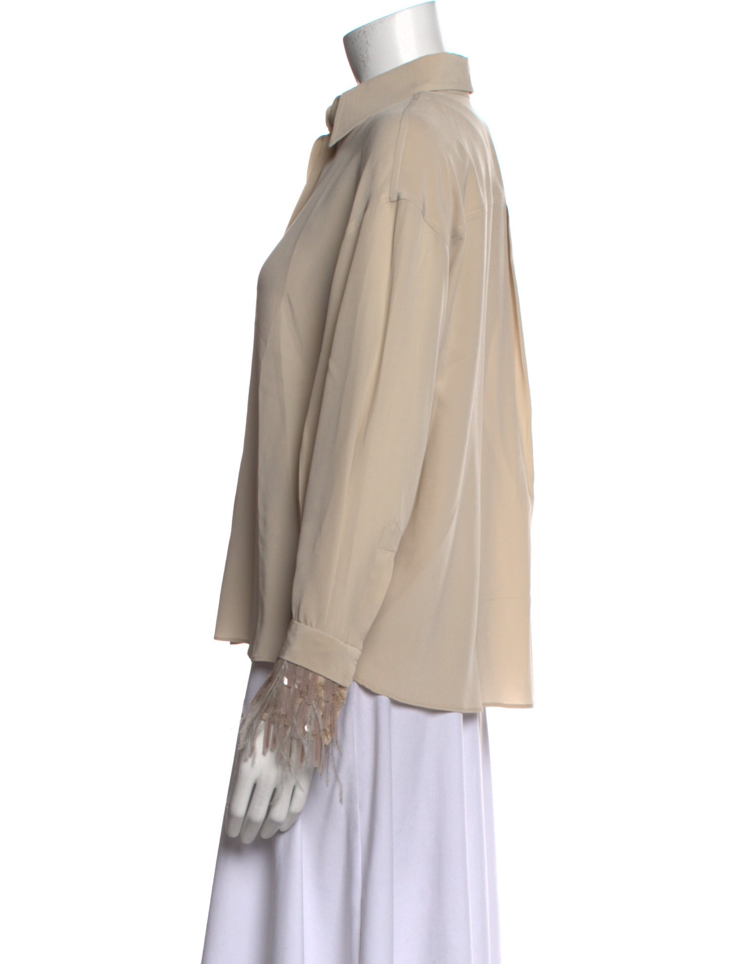 Brunello Cucinelli Long Sleeve Button-Up Top