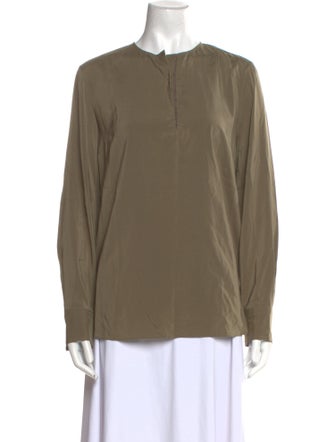 Brunello Cucinelli Silk Crew Neck Blouse