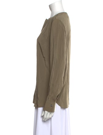 Brunello Cucinelli Silk Crew Neck Blouse