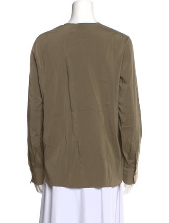 Brunello Cucinelli Silk Crew Neck Blouse