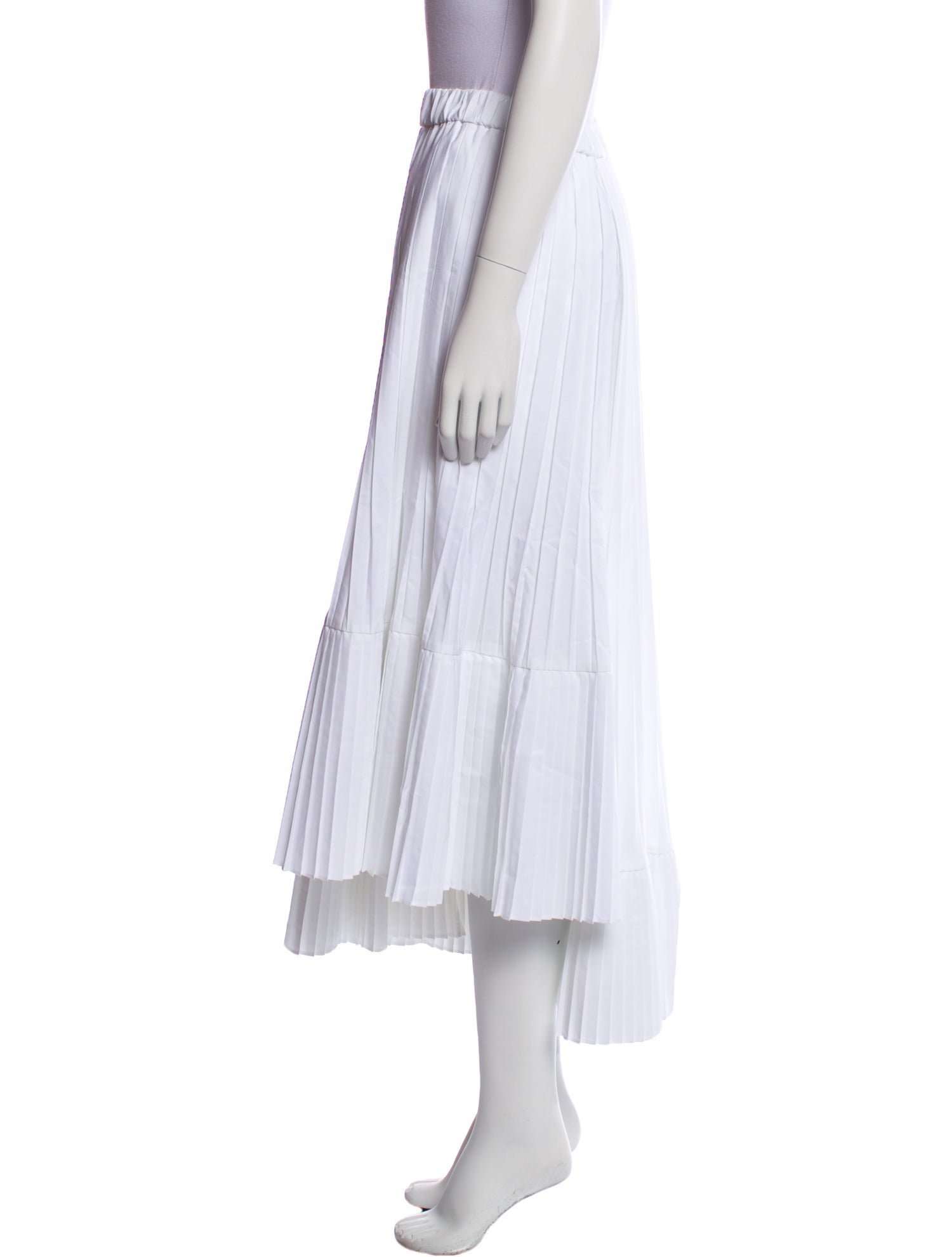 Brunello Cucinelli Pleated Accents Midi Length Skirt