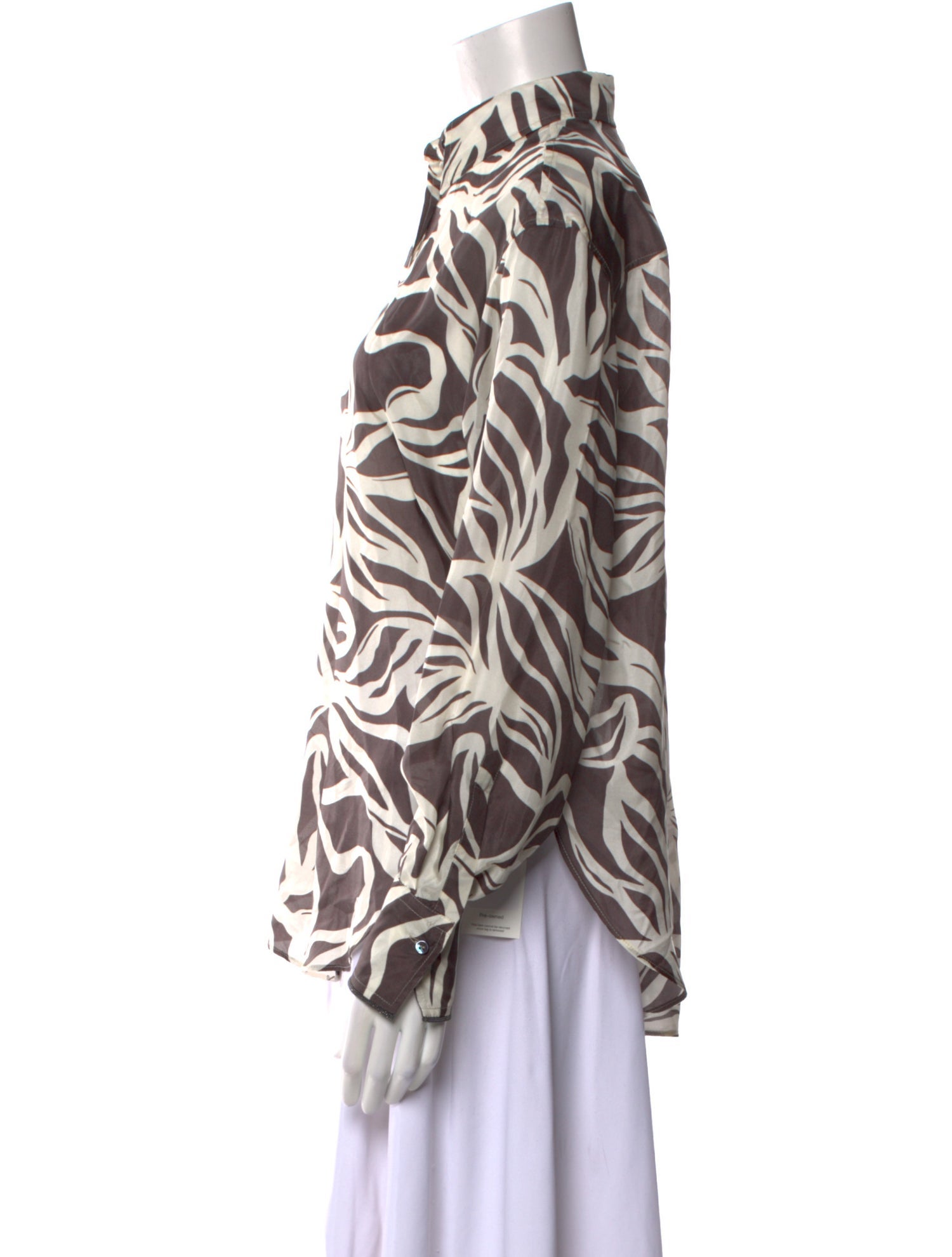 Brunello Cucinelli Silk Printed Button-Up Top