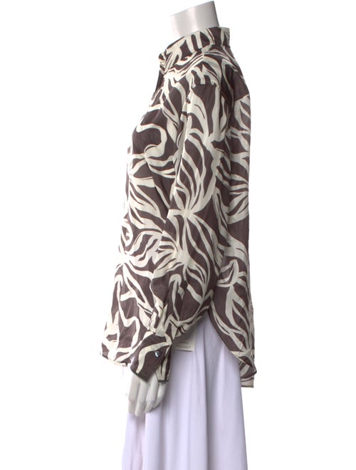 Brunello Cucinelli Silk Printed Button-Up Top