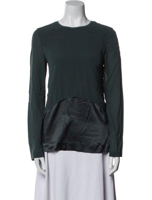 Brunello Cucinelli Silk Crew Neck Blouse