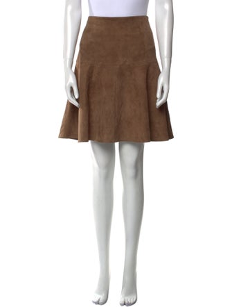 Brunello Cucinelli Leather Knee-Length Skirt