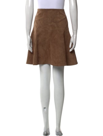 Brunello Cucinelli Leather Knee-Length Skirt