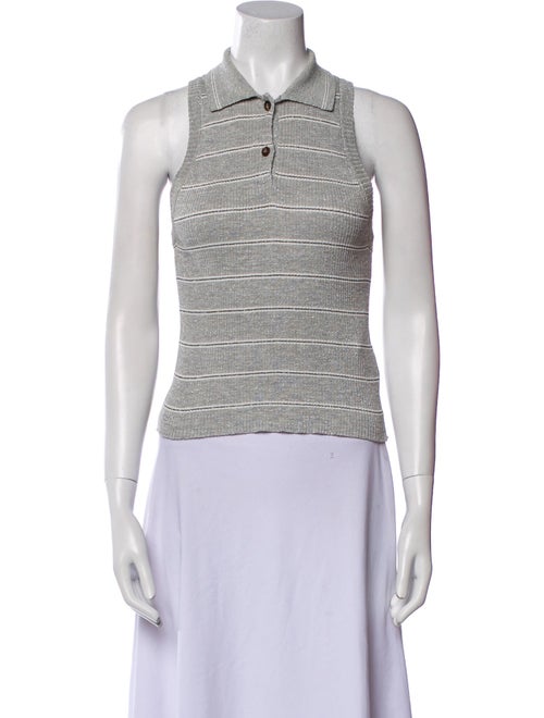 Brunello Cucinelli Striped Sleeveless Crop Top