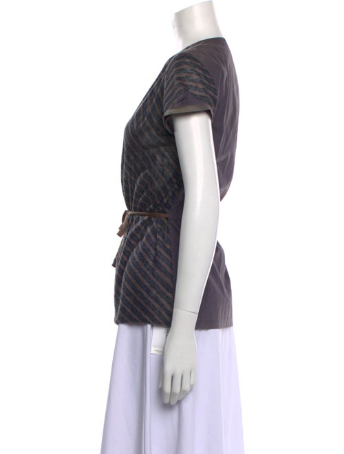 Brunello Cucinelli Striped V-Neck Top