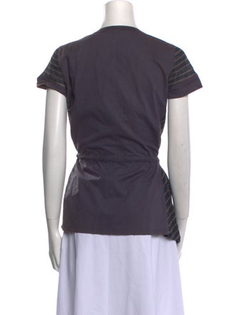 Brunello Cucinelli Striped V-Neck Top