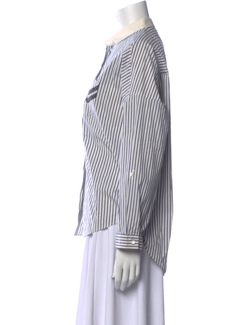 Brunello Cucinelli Striped Long Sleeve Button-Up Top
