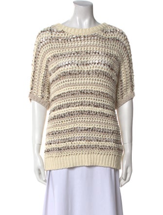 Brunello Cucinelli Striped Bateau Neckline Sweater