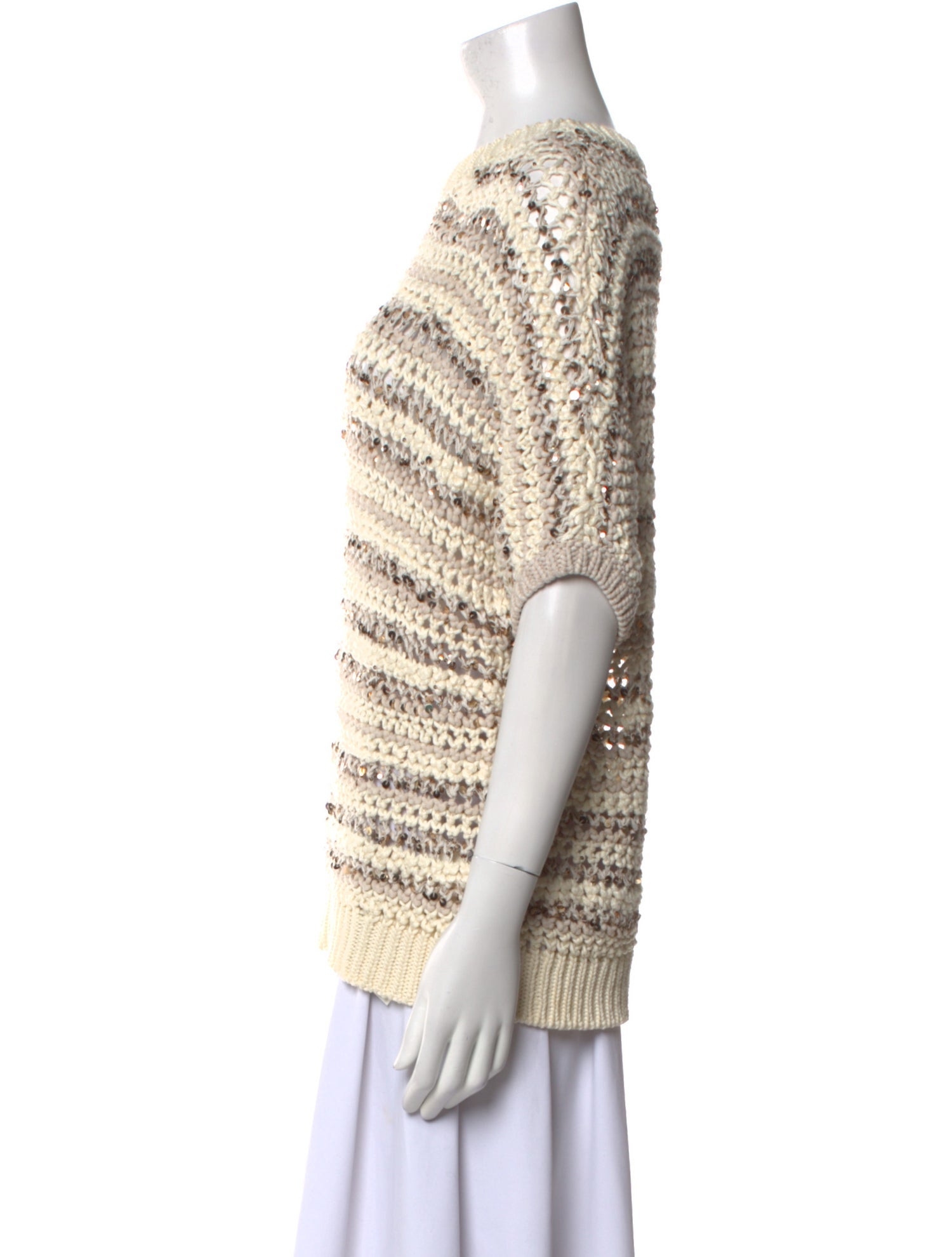 Brunello Cucinelli Striped Bateau Neckline Sweater