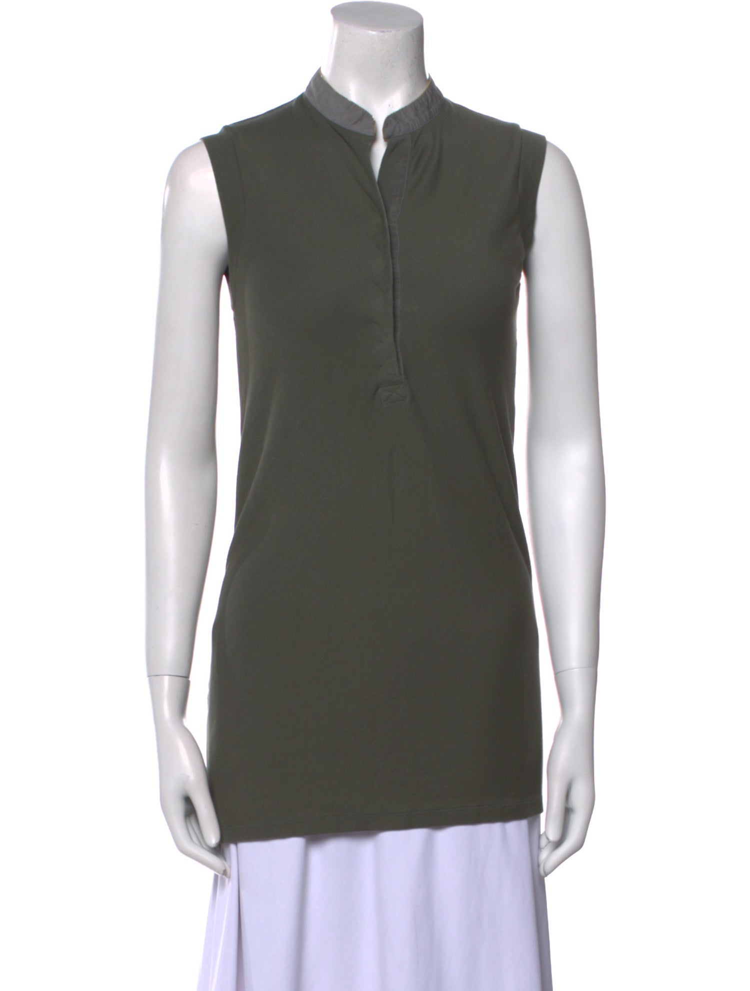 Brunello Cucinelli Mock Neck Sleeveless Top