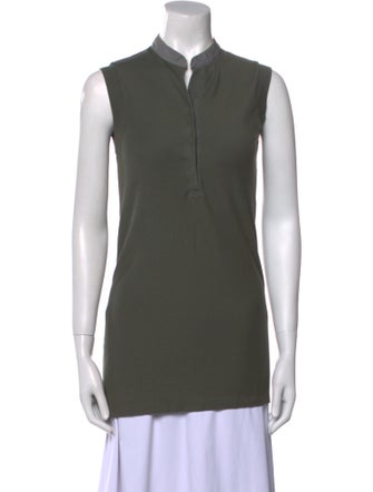 Brunello Cucinelli Mock Neck Sleeveless Top