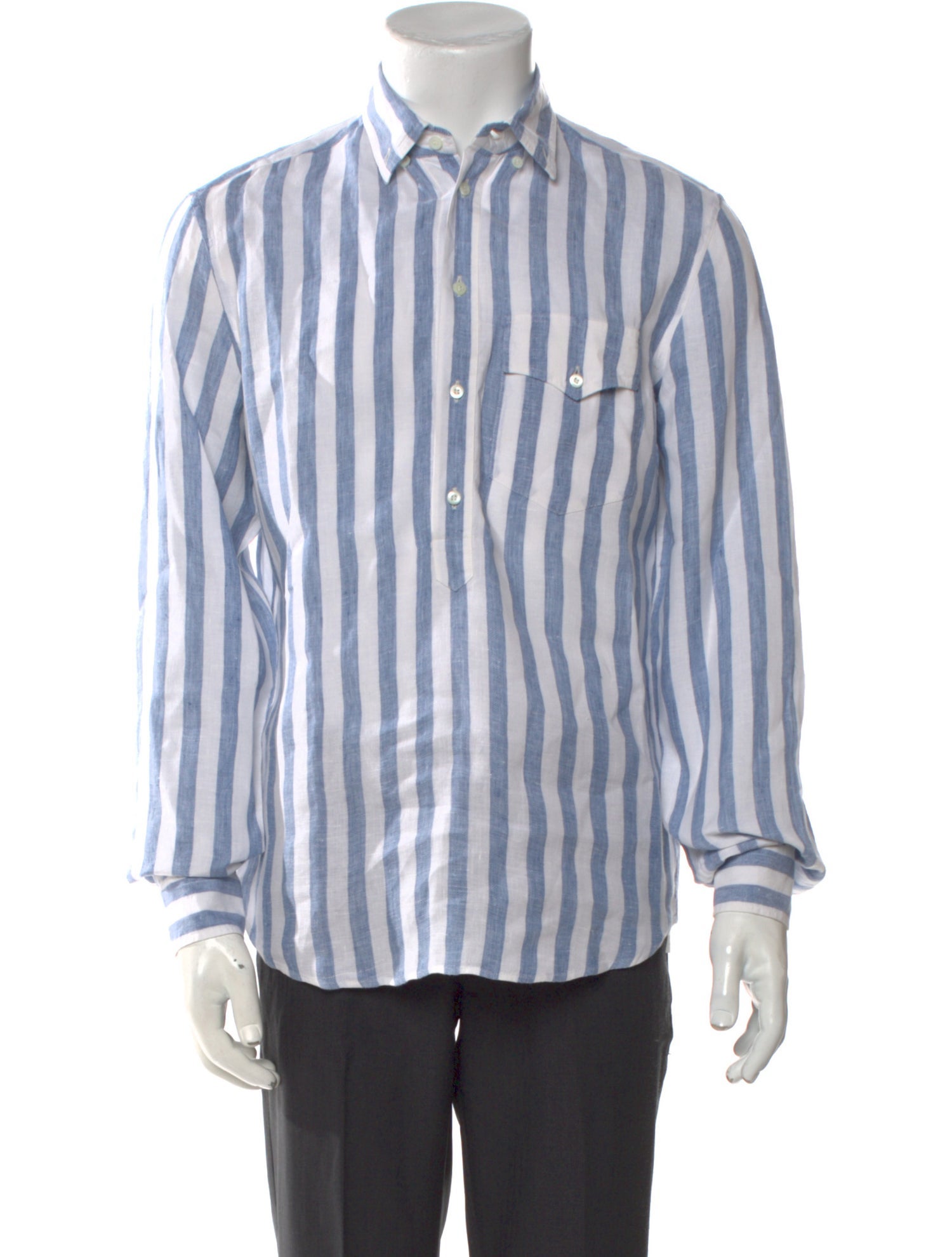 Brunello Cucinelli Linen Striped Shirt