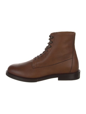 Brunello Cucinelli Leather Lace-Up Boots