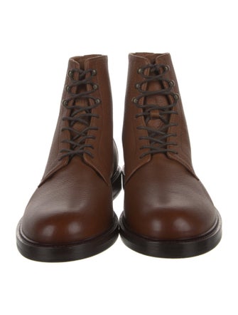 Brunello Cucinelli Leather Lace-Up Boots