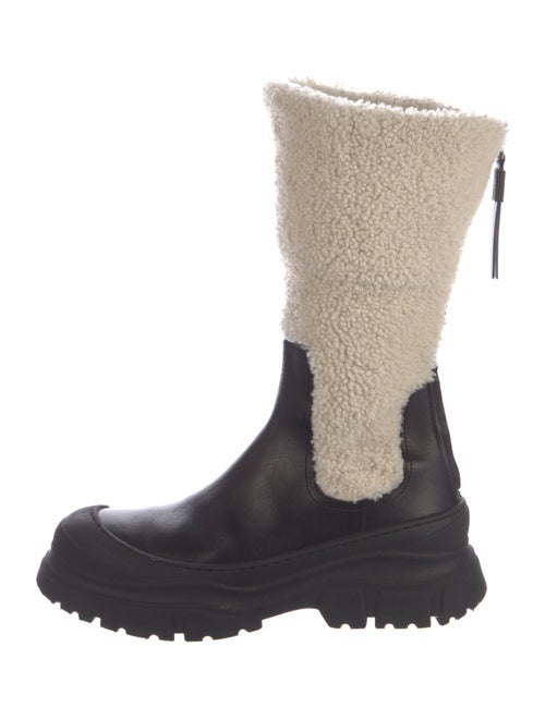 Brunello Cucinelli Leather Colorblock Pattern Boots