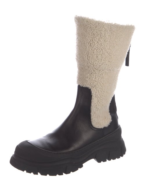 Brunello Cucinelli Leather Colorblock Pattern Boots