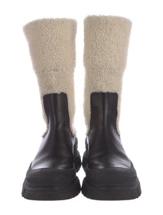 Brunello Cucinelli Leather Colorblock Pattern Boots