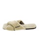 Brunello Cucinelli Shearling Beaded Accents Slides