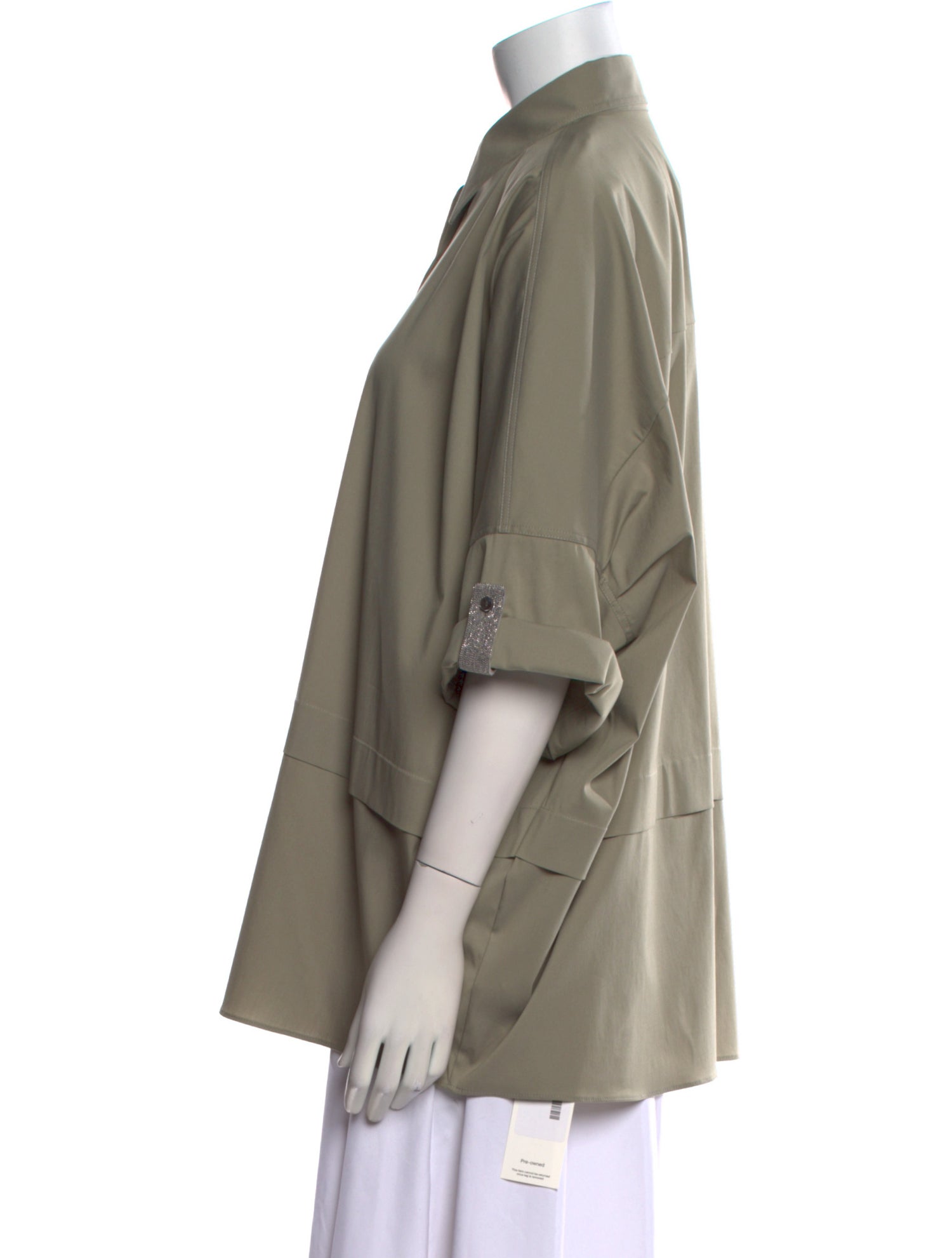 Brunello Cucinelli Three-Quarter Sleeve Button-Up Top