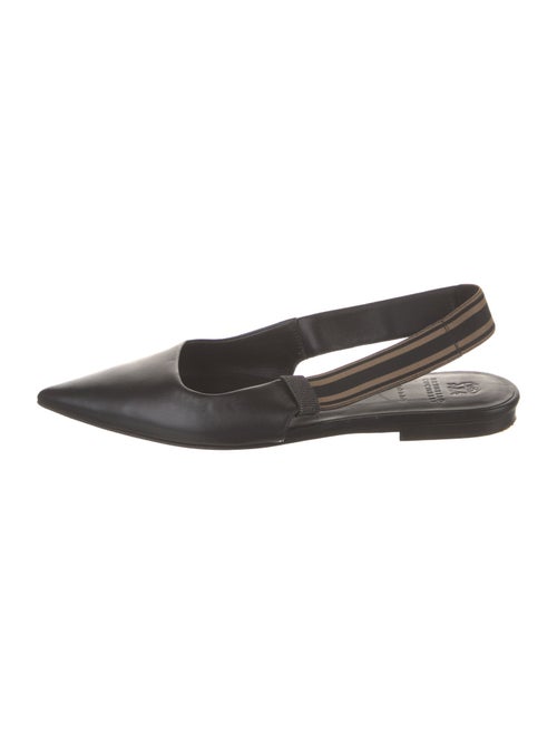 Brunello Cucinelli Monili Leather Slingback Flats