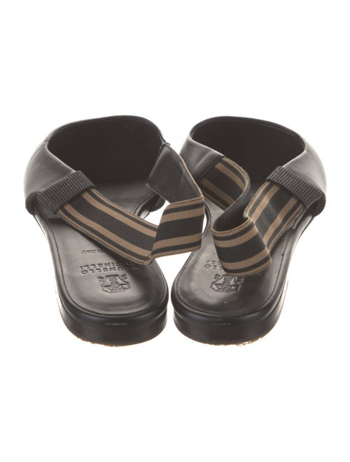 Brunello Cucinelli Monili Leather Slingback Flats