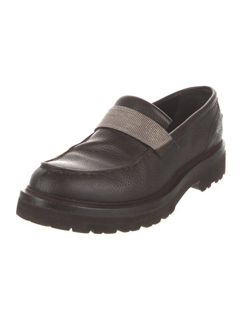 Brunello Cucinelli Monili Leather Loafers