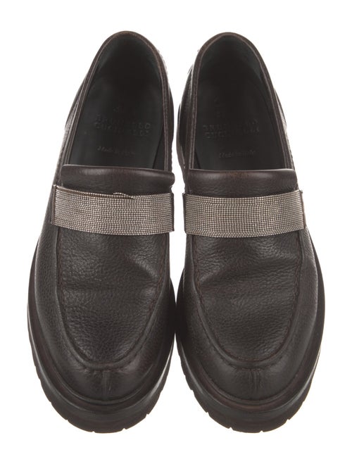 Brunello Cucinelli Monili Leather Loafers