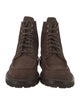 Brunello Cucinelli Suede Leather Trim Embellishment Combat Boots
