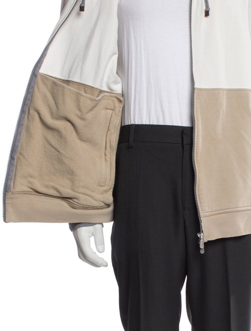 Brunello Cucinelli Colorblock Pattern Crew Neck Hoodie