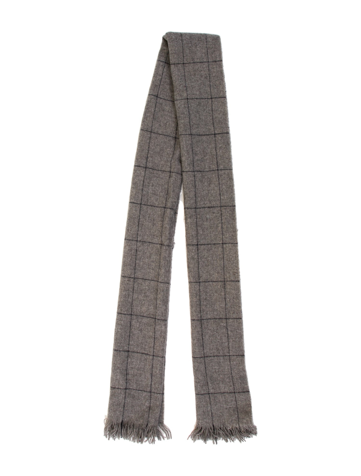 Brunello Cucinelli Cashmere Plaid Print Scarf