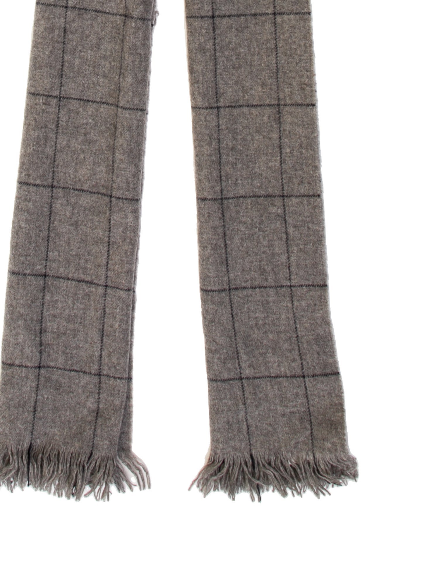 Brunello Cucinelli Cashmere Plaid Print Scarf
